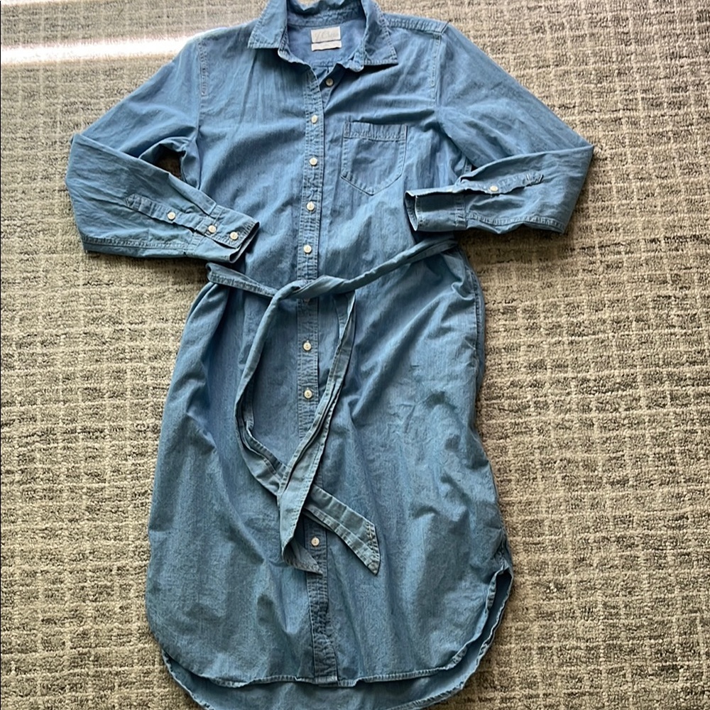 J. Crew classic fit chambray/denim midi shirtdress, woman’s, 8 tall - Picture 3 of 8